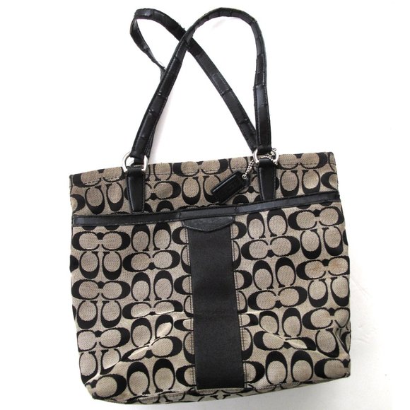 Bag Coach Black and Gray Shoulder monogram pre owned luxury 💖 - Picture 4 of 13